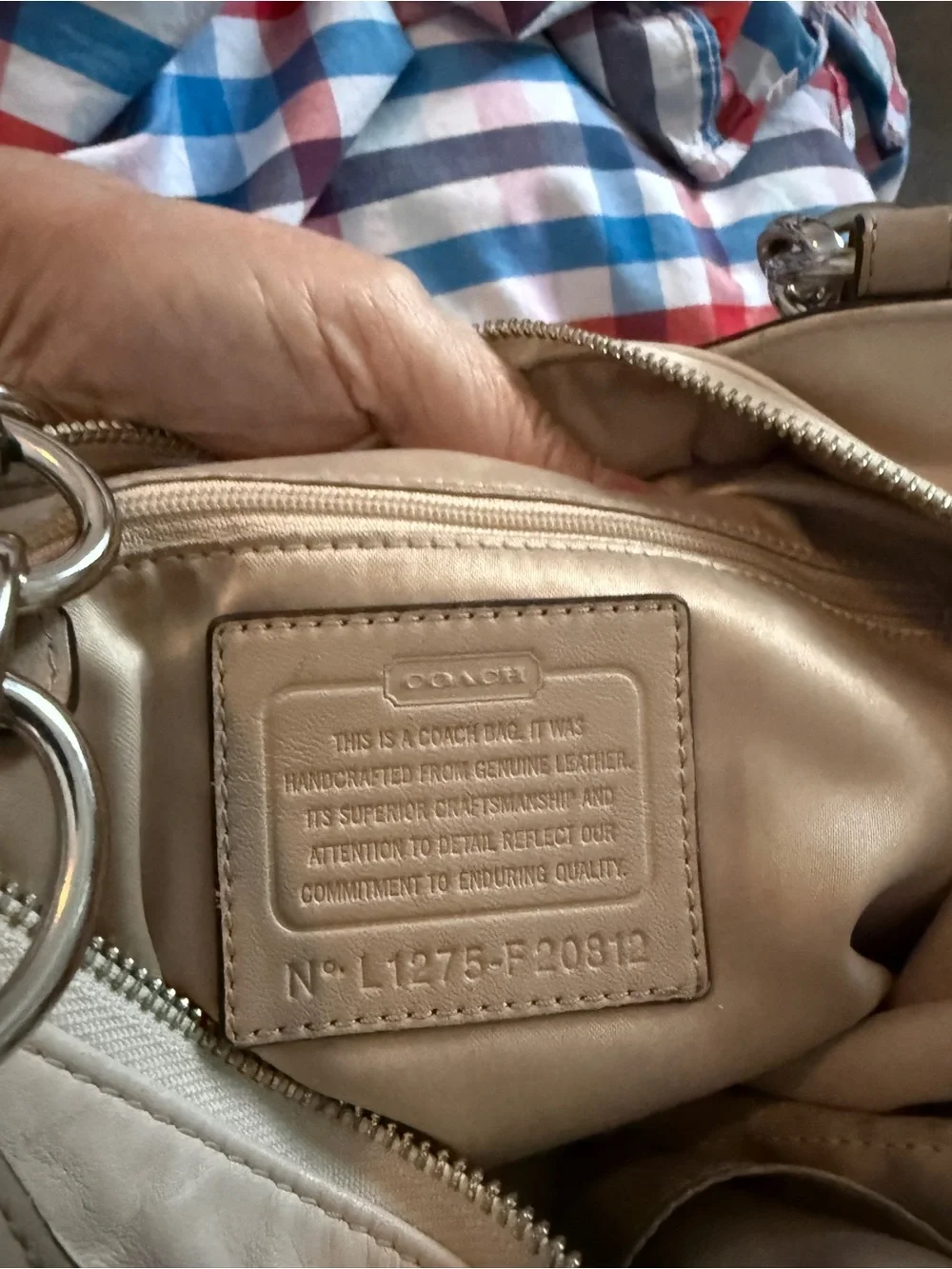 Coach Cream Ivory Genuine Leather Hobo Shoulder Bag F20812